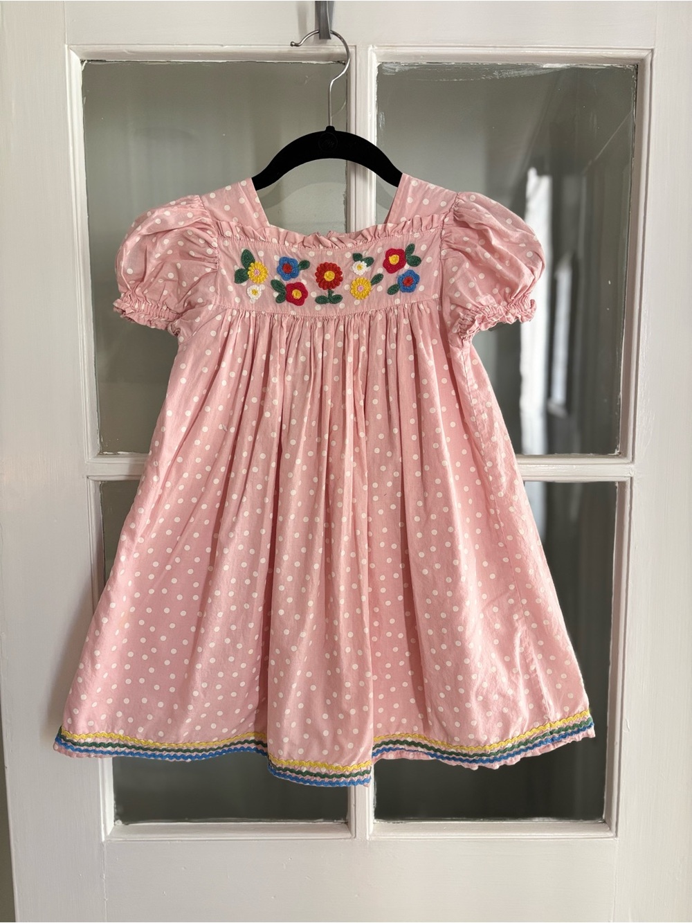 Mini Boden Embroidered Dress, Girls Size S/6/7
